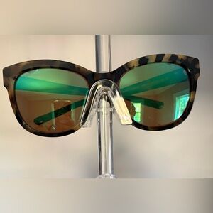 Costa Tortoiseshell Frame Sunglasses with Green Mirrored Lenses